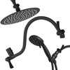Voolan All Metal Shower Head Extension Arm, 14 Inch Curved