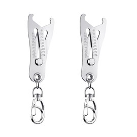 SEIWEI 2PCS Portable Precise Thread Size Checker Keychain, Bolt Size Finder Keychain, Thread Verification Tool for Fast and Precise Measurement