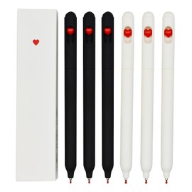 Maydahui 9PCS Cute Love Heart Gel Pens Twistable Romantic Black White Couple Pens Black Ink For Girls Women Valentine's Day Stationery School Office Party Gift