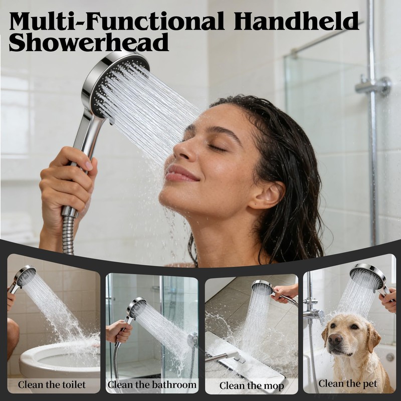 12 Inch Shower Head, Rain Shower Head with Adustable Extension