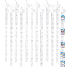 KeaJuidy Pack of 12 Hanging Strips Plastic Hangers Merchandise Show Stripes Plastic Display Strpis Plastic Hangers for Retail Displays
