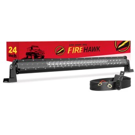 Firehawk LED Light Bar 24 Inch 60,000LM, 2026 New Japanese L-A-B Chips, Spot Flood Combo Beam, Driving Off Road Fog Work for Truck Pickup ATV UTV SUV Cart IP68 Waterproof with 12V Wiring Harness kit
