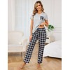 Crewhpo Women's Pyjamas Set Short Sleeve Cotton Pjs Set Soft