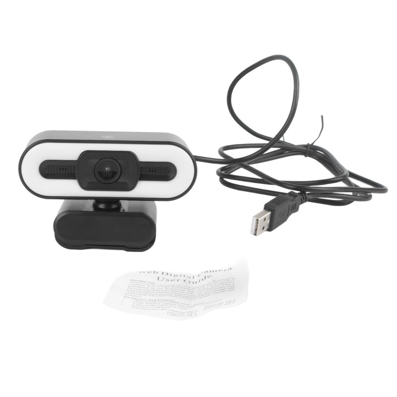 1080P Webcam with Microphones and Speakers, Digital High Definition USB