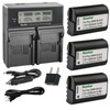 Kastar 3-Pack DMW-BLK22 Battery and AC LCD Dual Fast Charger