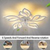 haodengshi 25" White Modern Geometric Ceiling Fan with Lights, 3