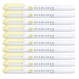 ZEBRA MILDLINER Highlighter pen markers, Mild Yellow (WKT7-MY) x10