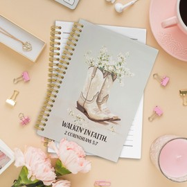 XPH Western Christian Spiral Notebook, Western Cowgirl Bible Journaling Notebooks for Note Taking, Floral Scripture Hardcover Journals for Women 160 Pages 5.5x8.3 Inch, Cowgirl Gifts for Women