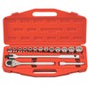 Genius Tools 16 Piece 1/2" Dr. SAE Hand Socket Set