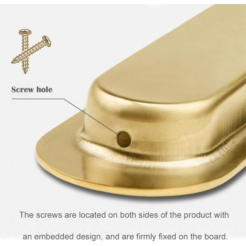 Deyixinup 2 PCS Side Hole Flush Pull Golden Oval Embedded