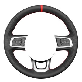 MEWANT Steering Wheel Cover for Jeep Gladiator (JT) 2020-2024 / Wrangler (JL) 2019-2024 / Wrangler Unlimited 2018-2023 Hand-Stitched Car Steering Wheel Wrap