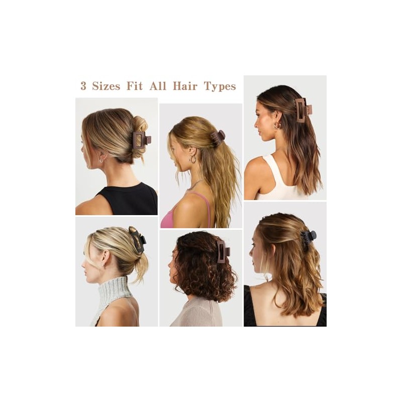12 PCS Hair Claw Clips for Women – Small Medium