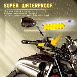 Whaletail Universal Motorcycle Handlebar LED Turn Signals Motorcycle Blinkers Handle Bar Marker flow Light Progressive Flicker Turn Signal Light for Harley Sportster Dyna Yamaha Kawasaki