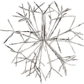 Alpine Corporation 16"H Indoor Holiday 3D Snowflake Hanging Ornament with LED Lights, White