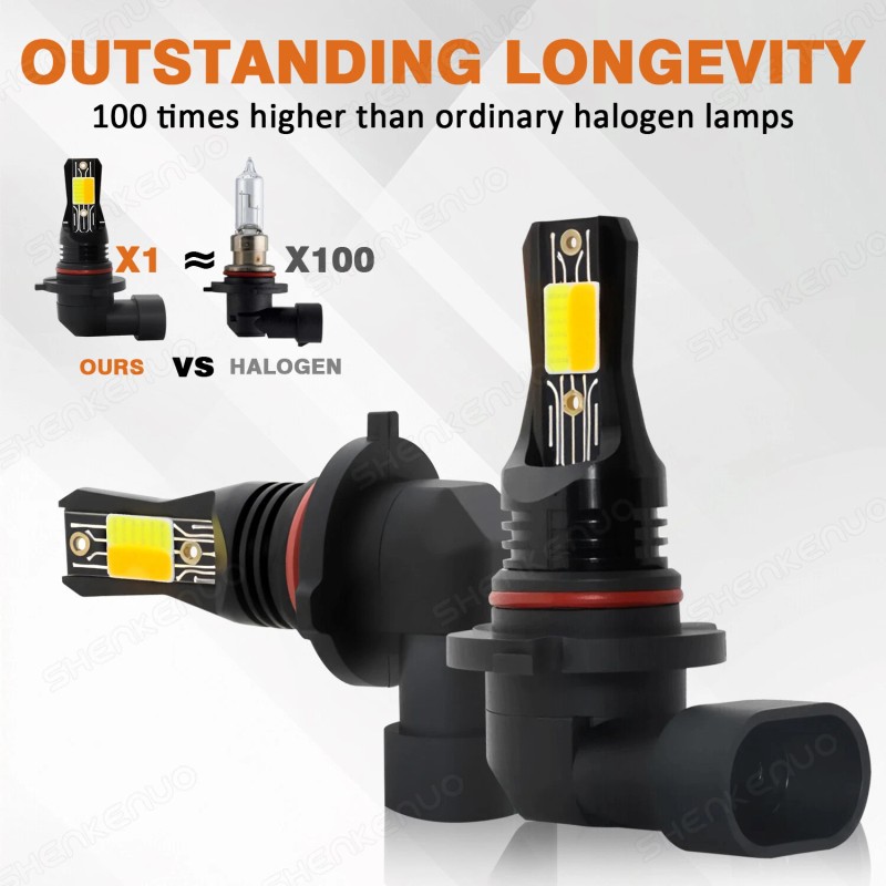 SHENKENUO Switchback 9005 HB3 LED Headlight Bulbs High Beam Dual