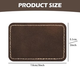 BUVKHMX 30 Blank, Rectangular, Laser-engravable Faux Leather Hat Patches with Pressure-Sensitive Adhesive（Dark Brown,3 x 2 Inches）