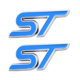 Pack of 2 3D Metal ST Stickers Car Head Emblem Badge Chrome Sticker for Most Car Models (Blue)