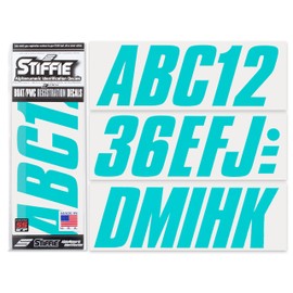 STIFFIE Shift Candy Blue 3" Super Sticky Boat & PWC Registration Decals • Numbers Letters Stickers