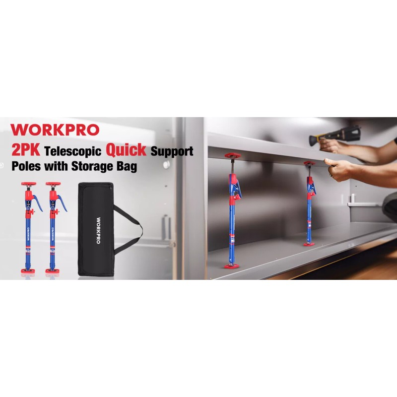WORKPRO Cabinet Jack Support Pole 23-3/5" to 45-3/10" Steel Telescopic