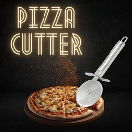 Siva Naturals Dual Tone Pizza Cutter | Premium Stainless Steel Wheel Cutter | Ergonomic Design For Effortless Slicing | Ideal For Pizza, Flatbreads, And More