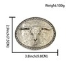 XGALBLA Western LongHorn Bull Head Texas Cowboy Belt Buckle Silever