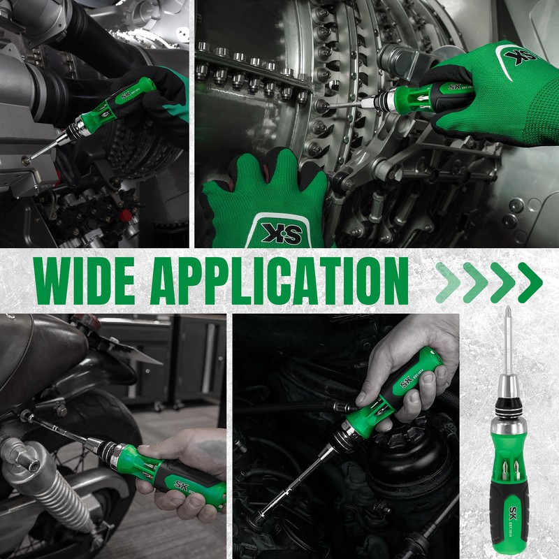 SK 22-in-1 Ratcheting Screwdriver with Nut Drivers, 216-P Multi-bit Screwdriver,