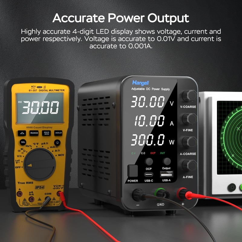 DC Power Supply Variable, 30V 10A Bench Power Supply with