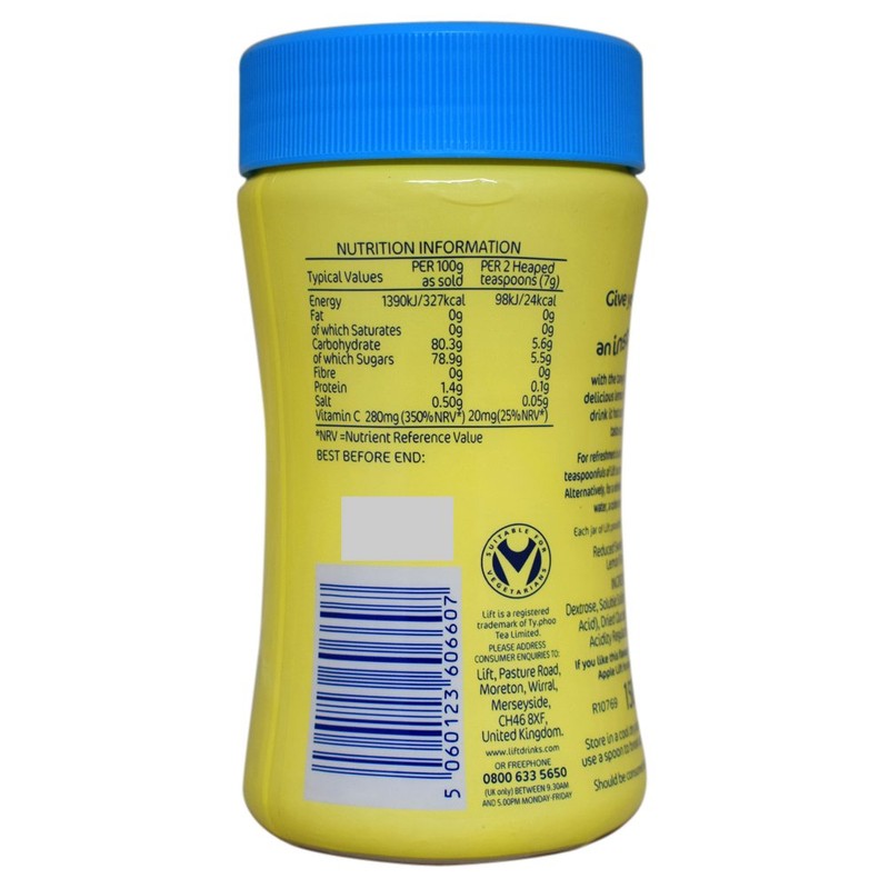 Lift Instant Lemon Flavour Tea Reduced Sweetness - 3 x