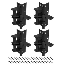 4 Pack 10cm Self-Closing Door Hinges, 4" Spring Door Hinge nterior Door Hinges Residential Hardware (Black)