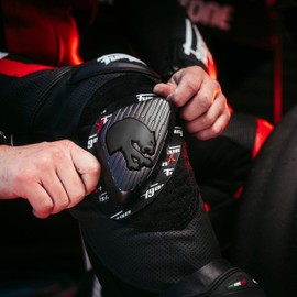 Furygan Sliders Knee - Motorcycle Piste Racing - Lightweight Durable Heavy Duty Racing Pants Competition MotoGP Moto3 - White Red Black