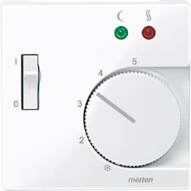 Schneider Electric Merten System M 534925 Central Plate for Floor Temperature Controller Insert with Switch Glossy Active White