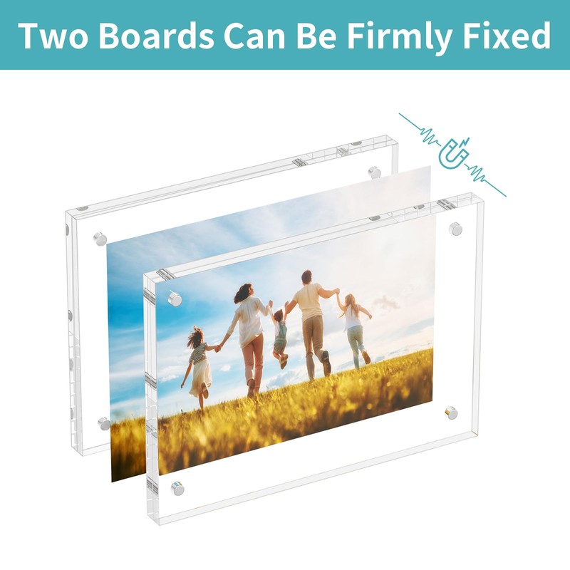HIIMIEI Acrylic Picture Frame, 10 x 15 cm, Magnetic Double-Sided