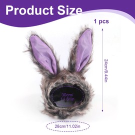 Rabbit Ears Costume, Costume for Cats, Cat Clothes (Purple)