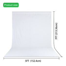 Zdada White Backdrop Screen Background， 5x7ft White Collapsible Background Photography，Washable Polyester Photography Backdrop for Photo Studio, Live Streaming, Zoom Meeting, Gaming (Backdrop Only)