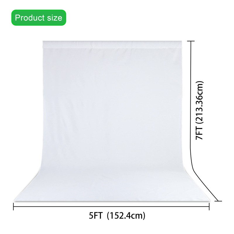 Zdada White Backdrop Screen Background， 5x7ft White Collapsible Background Photography，Washable