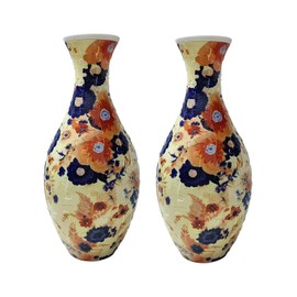 ZKflager 2 Packs 3D Puzzle Vase for Adults Unique DIY Planter Flower Vase for Flower Arrangement Home Art Decor Gifts 160 Plastic PCS Yellow Flower