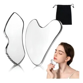 2pzs Gua Sha Facial Grande Acero Inoxidable Masajes Cuello                                                                                            
