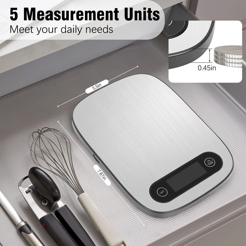 Food Scale, 11lb Kitchen Scale with 6 Units Tare Function