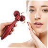 KOMBIUDA Handheld Wooden Double Roller Face Massager Versatile Beauty Instrument