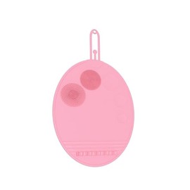 Multifunctional Silicone Makeup Brush Cleaning Mat, Durable Foldable Design for Professional and Home Use (pink)