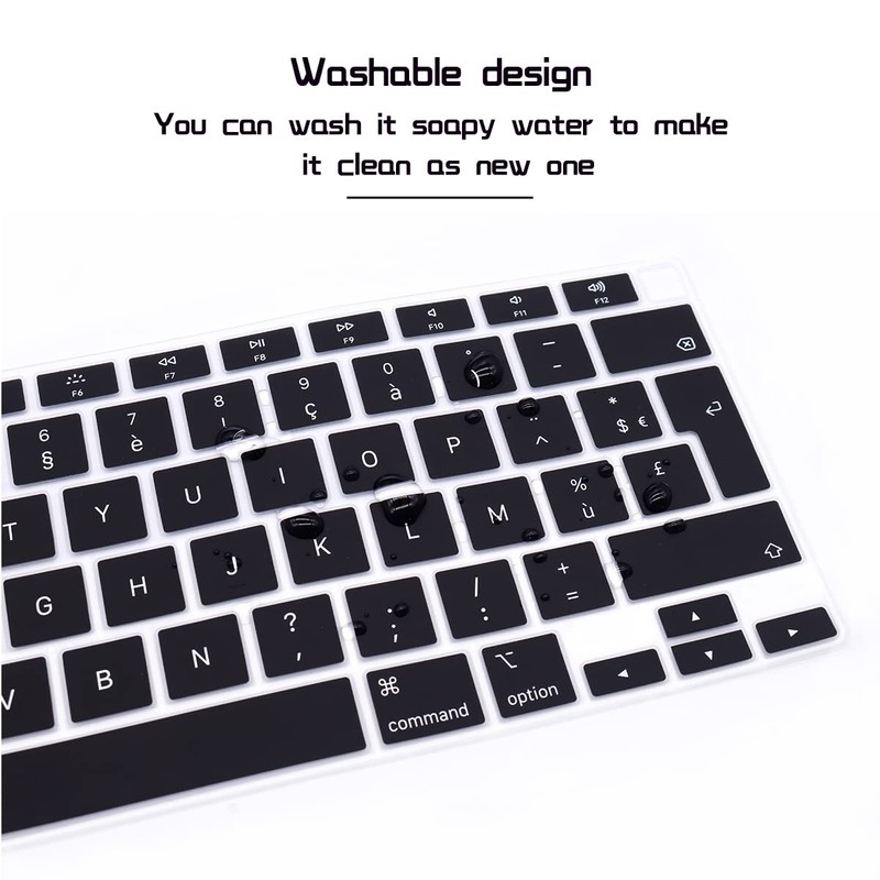 HRH Ultra Thin French Language AZERTY Silicone Keyboard Cover Skin