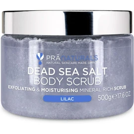 PraNaturals Body Scrub with salt from the Dead Sea & Lilac 500g - Moisturising & nourishing, rich in natural oils & minerals, no parabens, vegan and not tested on animals.