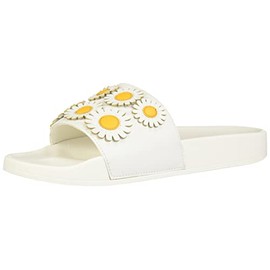 Katy Perry Women's The Jimmi Slide Sandal, White/Daisies, 11