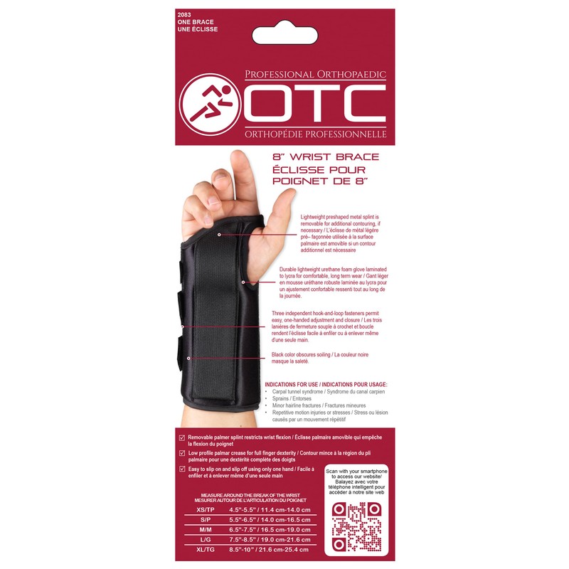 OTC Wrist Splint, 6-Inch Petite or Youth Size, Wrist Sprains,