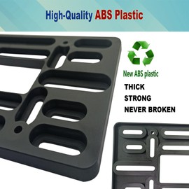 BGGTMO Front License Plate Mounting Kit- Universal License Plate Bracket & Black Aluminum Car Tag Frame for 2 Drill Hole Front Bumper, Adapter Holder with Anti-Theft Screws Bolts Caps Cover Fastener