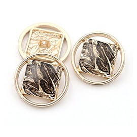 5 botones redondos de metal para ropa, chamarra, botones decorativos, accesorios de costura (cuadrado dorado, 18 mm)