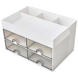 AIMALL 4-Drawer Multipurpose Desktop Organizer with Spacious Top Compartment, High Capacity Storage for School and Office Supplies, Measures 8.46x5.59x4.80 Inches, Modern Minimalist Style