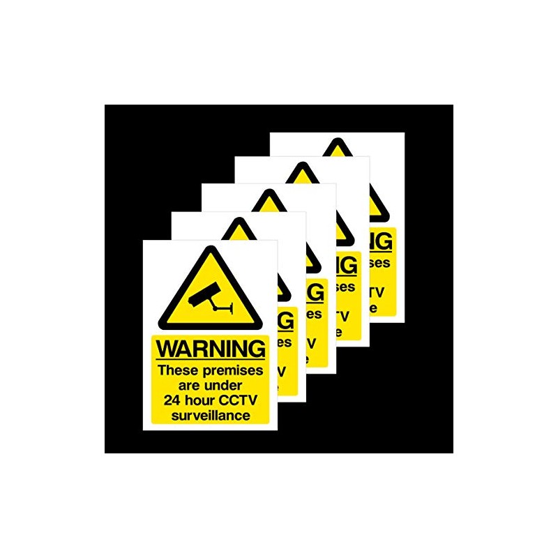 5x Warning These Premises are under 24 Hour CCTV Surveillance