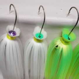 Unbranded 5 units - Mojo Jigs Striper Parachute Lures 6oz 8/0 Smilin Chart White Trolling