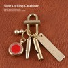 Brass Keychain, Smal Oval Slide Locking Snap Lock Clip Buckle